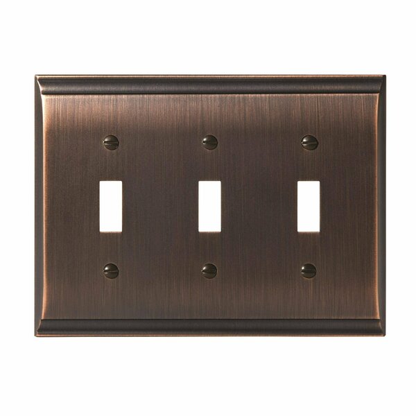 Amerock Candler 3 Toggle Oil Rubbed Bronze Wall Plate 1906988